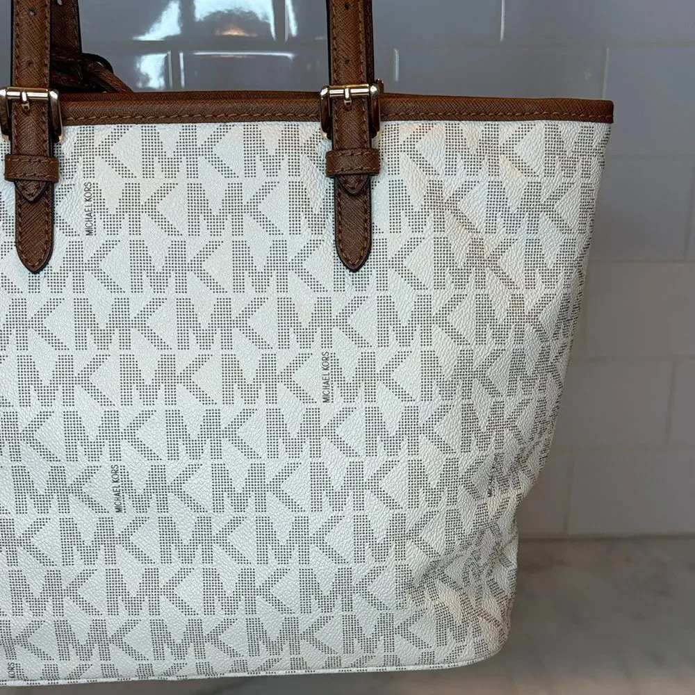 Michael Kors Bag Purse Handbag Pocketbook Jet Set Logo Large Signature Tote Bag